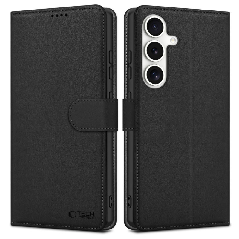 „Tech Protect“ piniginės dėklas, skirtas „Samsung Galaxy S25 FE“ – juodas