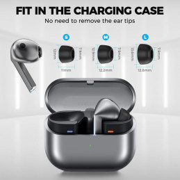 „Tech-Protect“ ausų antgaliai, skirti „Samsung Galaxy Buds 3 Pro“, S / M / L dydžių - juodi (3 vnt.)