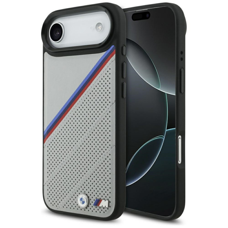 BMW M trispalvis metalinis logotipas su „MagSafe“ dėklu, skirtu „iPhone 17 Air“ – pilkas