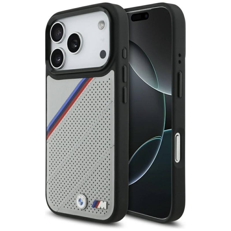 BMW M trispalvis metalinis logotipo „MagSafe“ dėklas, skirtas „iPhone 17 Pro“ – pilkas