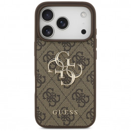 „Guess 4G“ didelio logotipo dėklas, skirtas „iPhone 17 Pro“ – rudas