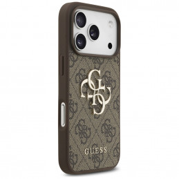 „Guess 4G“ didelio logotipo dėklas, skirtas „iPhone 17 Pro“ – rudas