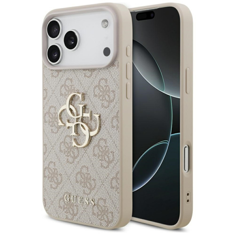 „Guess 4G“ didelio logotipo dėklas, skirtas „iPhone 17 Pro Max“ – rožinis