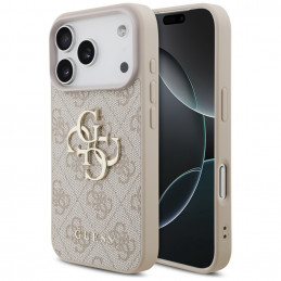 „Guess 4G“ didelio logotipo dėklas, skirtas „iPhone 17 Pro“ – rožinis