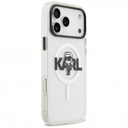 „Karl Lagerfeld IML Karl Sketch Logo MagSafe“ dėklas, skirtas „iPhone 17 Pro Max“ – permatomas