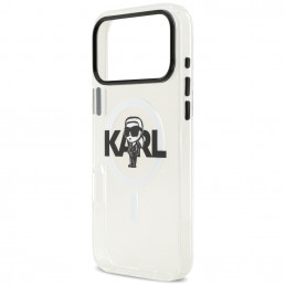 „Karl Lagerfeld IML Karl Sketch Logo MagSafe“ dėklas, skirtas „iPhone 17 Pro Max“ – permatomas
