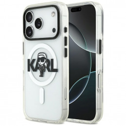 „Karl Lagerfeld IML Karl Sketch Logo MagSafe“ dėklas, skirtas „iPhone 17 Pro“ – permatomas