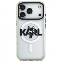 „Karl Lagerfeld IML Karl Sketch Logo MagSafe“ dėklas, skirtas „iPhone 17 Pro“ – permatomas