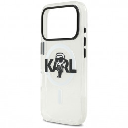 „Karl Lagerfeld IML Karl Sketch Logo MagSafe“ dėklas, skirtas „iPhone 17 Pro“ – permatomas