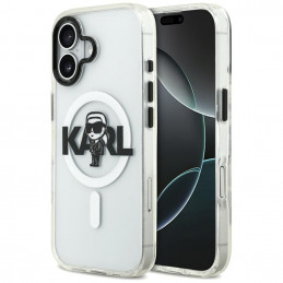„Karl Lagerfeld IML Karl Sketch Logo MagSafe“ dėklas, skirtas „iPhone 17“ – permatomas