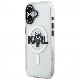 „Karl Lagerfeld IML Karl Sketch Logo MagSafe“ dėklas, skirtas „iPhone 17“ – permatomas