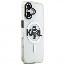„Karl Lagerfeld IML Karl Sketch Logo MagSafe“ dėklas, skirtas „iPhone 17“ – permatomas