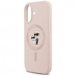 „Karl Lagerfeld“ silikoninis „Karl&Choupette Ring MagSafe“ dėklas, skirtas „iPhone 17“ – rožinis