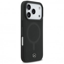 „Mercedes Plain“ lygios odos „MagSafe“ dėklas, skirtas „iPhone 17 Pro“ – juodas