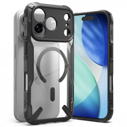 „Ringke Fusion X“ magnetinis „MagSafe“ dėklas, skirtas „iPhone 17 Pro Max“ – juodas