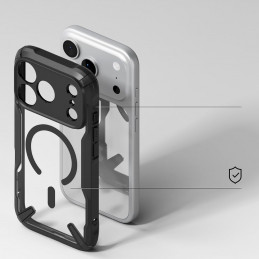 „Ringke Fusion X“ magnetinis „MagSafe“ dėklas, skirtas „iPhone 17 Pro Max“ – juodas