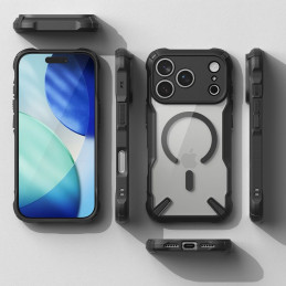 „Ringke Fusion X“ magnetinis „MagSafe“ dėklas, skirtas „iPhone 17 Pro Max“ – juodas
