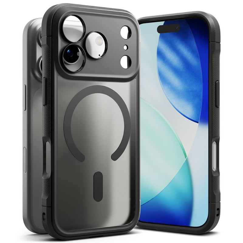 „Ringke Fusion Bold“ magnetinis „MagSafe“ dėklas, skirtas „iPhone 17 Pro“ – matinės juodos spalvos
