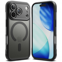 „Ringke Fusion Bold“ magnetinis „MagSafe“ dėklas, skirtas „iPhone 17 Pro“ – matinės juodos spalvos