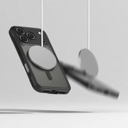 „Ringke Fusion Bold“ magnetinis „MagSafe“ dėklas, skirtas „iPhone 17 Pro“ – matinės juodos spalvos
