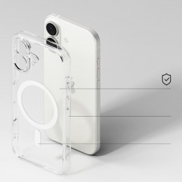„Ringke Fusion“ magnetinis „MagSafe“ dėklas, skirtas „iPhone 17“ – skaidrus