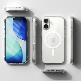 „Ringke Fusion“ magnetinis „MagSafe“ dėklas, skirtas „iPhone 17“ – skaidrus