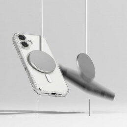 „Ringke Fusion“ magnetinis „MagSafe“ dėklas, skirtas „iPhone 17“ – skaidrus
