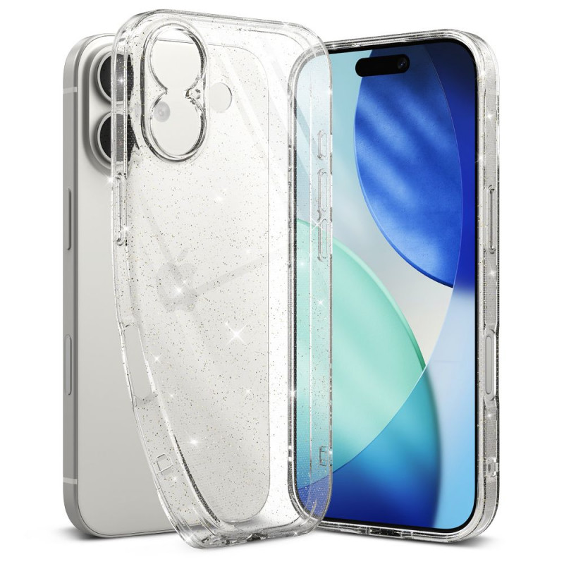„Ringke Air“ iPhone 17 dėklas – skaidrus blizgučiais