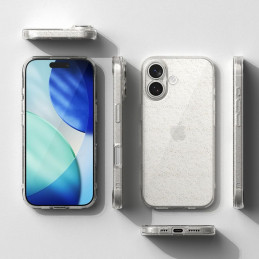 „Ringke Air“ iPhone 17 dėklas – skaidrus blizgučiais