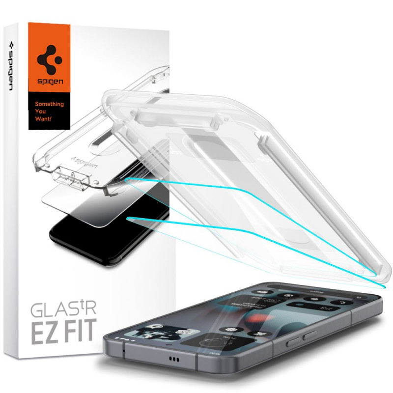 „Spigen Glas.TR EZ Fit“ grūdinto stiklo 2 vnt. pakuotė, skirta „Nothing Phone 3“ – skaidrus