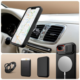 „Tech-Protect Kevlar Aura MagSafe“ dėklas, skirtas „iPhone 16e“ – juodas