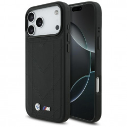 BMW M dygsniuotas logotipo „MagSafe“ dėklas, skirtas „iPhone 17 Pro Max“ – juodas