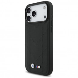 BMW M dygsniuotas logotipo „MagSafe“ dėklas, skirtas „iPhone 17 Pro Max“ – juodas