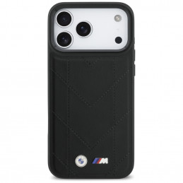 BMW M dygsniuotas logotipo „MagSafe“ dėklas, skirtas „iPhone 17 Pro Max“ – juodas