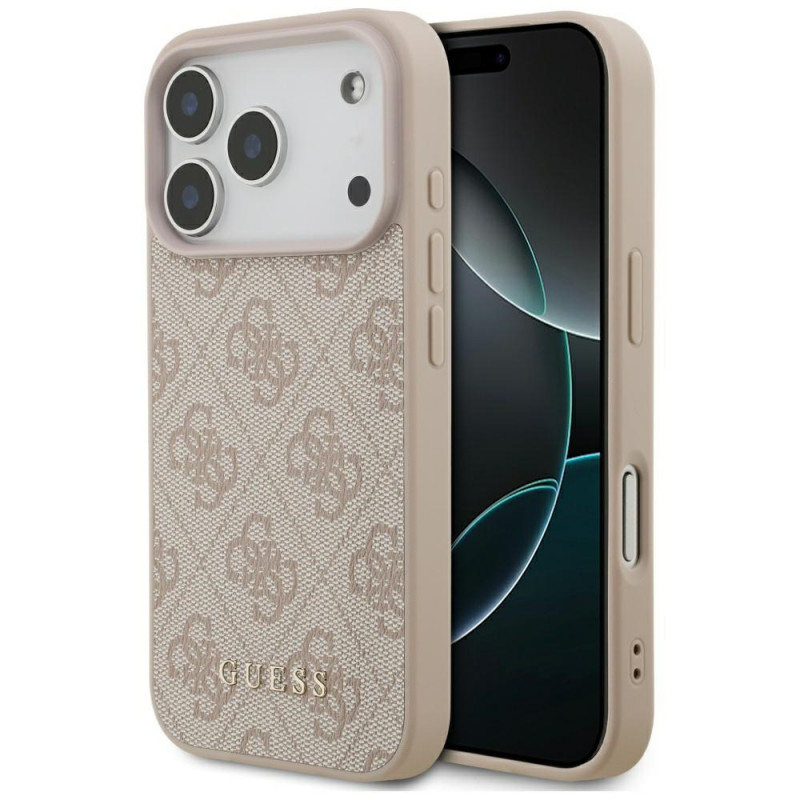 „Guess 4G Classic“ dėklas, skirtas „iPhone 17 Pro“ – rožinis