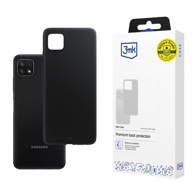 3mk matinis dėklas, skirtas Samsung Galaxy A22 5G – juodas
