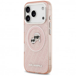 „Karl Lagerfeld IML“ blizgučiais ir „Karl&Choupette“ galvų logotipu pažymėtas „MagSafe“ dėklas, skirtas „iPhone 17 Pro M...