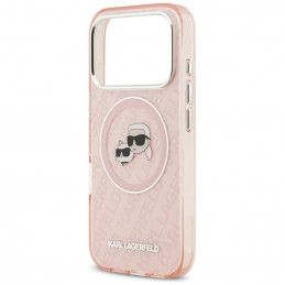 „Karl Lagerfeld IML“ blizgučiais ir „Karl&Choupette“ galvų logotipu pažymėtas „MagSafe“ dėklas, skirtas „iPhone 17 Pro M...