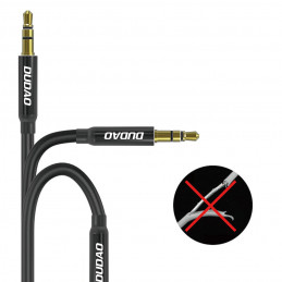Dudao L12S AUX kabelis su 3,5 mm jungtimi, 1 m, 3 polių, stereo, juodas