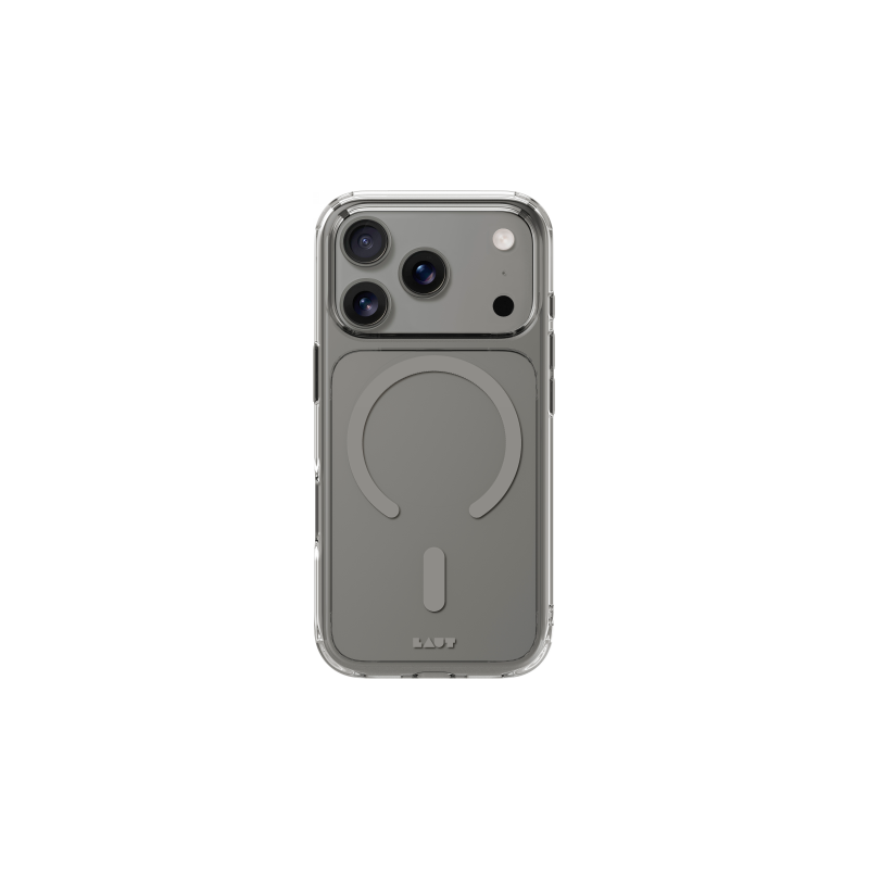 „Laut Crystal Fluro MagSafe“ dėklas, skirtas „iPhone 17 Pro“ – skaidriai pilkas