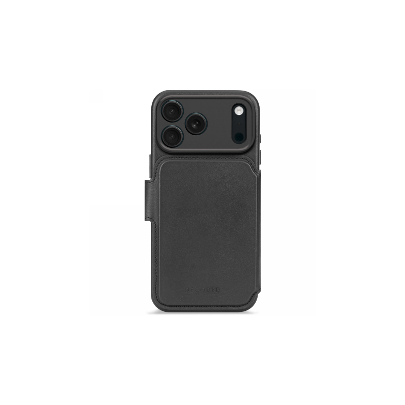 „Decoded“ odinis nuimamas „MagSafe“ dėklas su pinigine, skirtas „iPhone 17 Pro Max“ – juodas