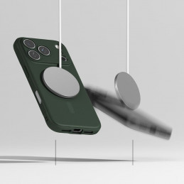 „Ringke Onyx“ magnetinis „MagSafe“ dėklas, skirtas „iPhone 17 Pro“ – žalias