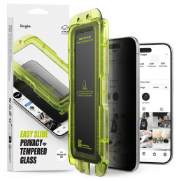 „Ringke Easy Slide“ 2 „iPhone 17 Air“ apsauginių stiklų pakuotė (juodas)