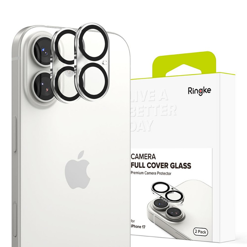 „Ringke“ pilno dydžio kameros dėklai, 2 vnt. pakuotė, skirti „iPhone 17“ – juodi