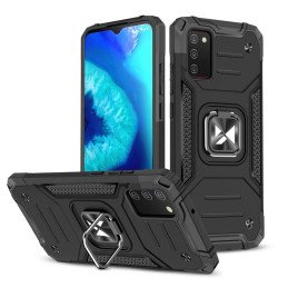 Wozinsky Ring Armor Armored Hybrid Case Cover + Magnetinis laikiklis, skirtas Samsung Galaxy A03s juodas