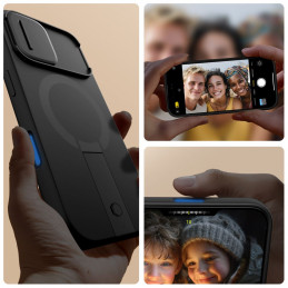 „Tech-Protect Kevlar Aura MagSafe“ dėklas, skirtas „iPhone 17“ – juodas
