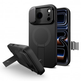 „Tech-Protect Kevlar Aura MagSafe“ dėklas, skirtas „iPhone 17 Pro“ – juodas