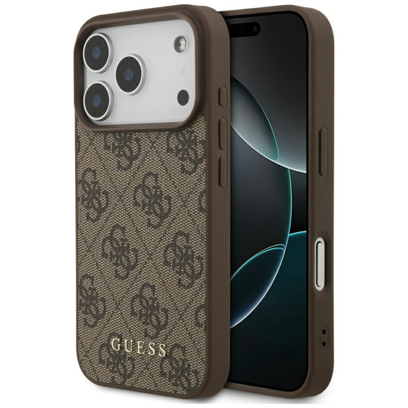 „Guess 4G Classic“ dėklas, skirtas „iPhone 17 Pro“ – rudas