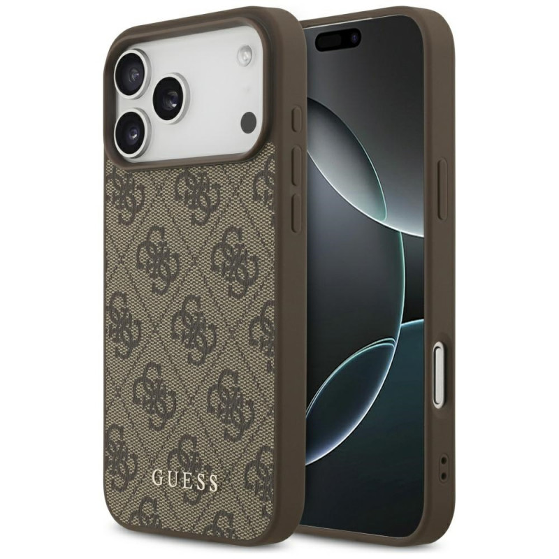 „Guess 4G Classic“ dėklas, skirtas „iPhone 17 Pro Max“ – rudas
