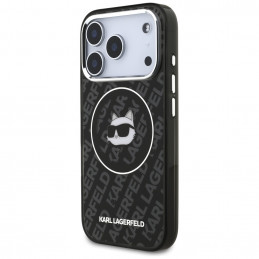 „Karl Lagerfeld IML Choupette Head Logo MagSafe“ dėklas, skirtas „iPhone 17 Pro“ – juodas